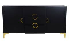 Komoda czarna ze złotymi uchwytami