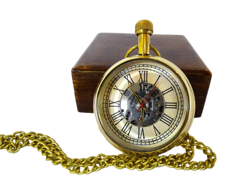 Zegarek mechaniczny retro w pudełku drewnianym - WDM229/2