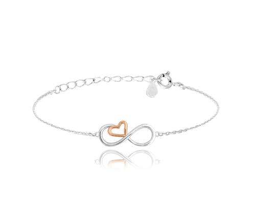 MINET Rose gold srebrna bransoletka FOREVER LOVE