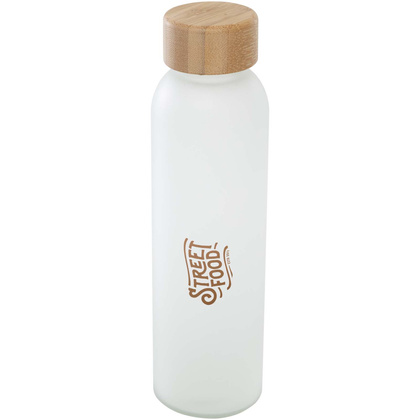 Matowa butelka ze szkła sodowo-wapniowego Lume 500 ml z zakrętką bambusową