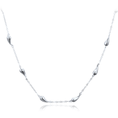 MINET Nowoczesny srebrny naszyjnik z kroplami