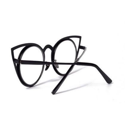 OKULARY &quot;ROYAL CAT EYES&quot; - CZARNE ZERÓWKI OK70WZ7