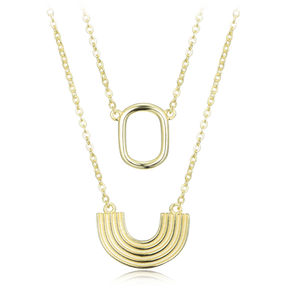 MINET Nowoczesny pozłacany srebrny naszyjnik