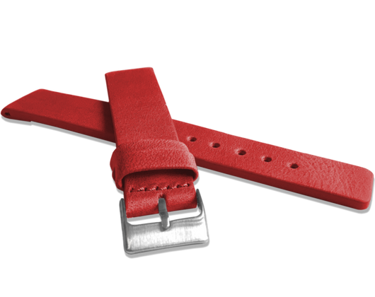 LAVVU Czerwony gładki pasek PLAIN z luksusowej skóry Top Grain - 20