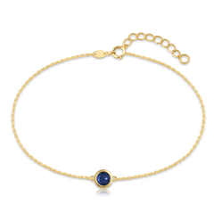MINET Delikatna złota bransoletka z granatowym cyrkonem Au 585/1000 0,95g