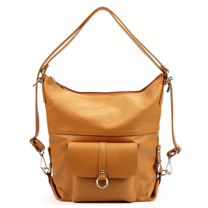 Skórzana torebka shopperka, worek, mieści a4 