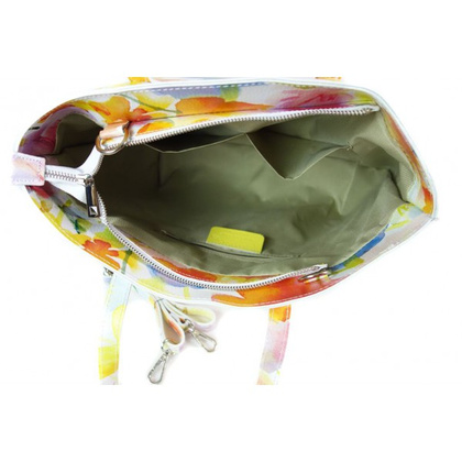 Włoska torba A4 Shopper Bag Vera Pelle Kwiaty SB689K3