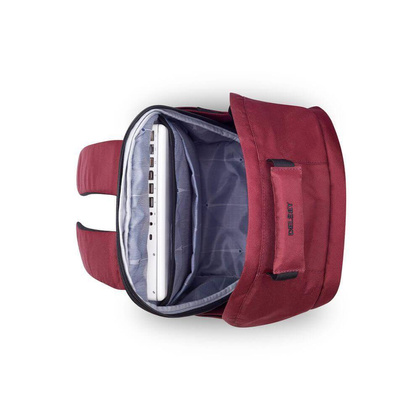 Walizka Delsey Securban Miejski czerwony plecak na laptopa 13.3"