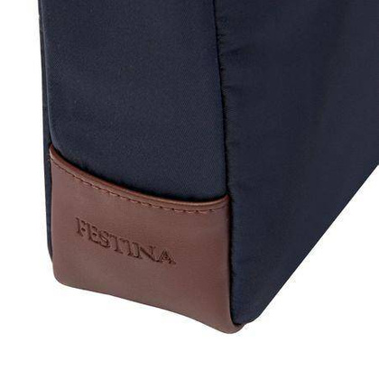 Torba reporterska Button Navy & Brown
