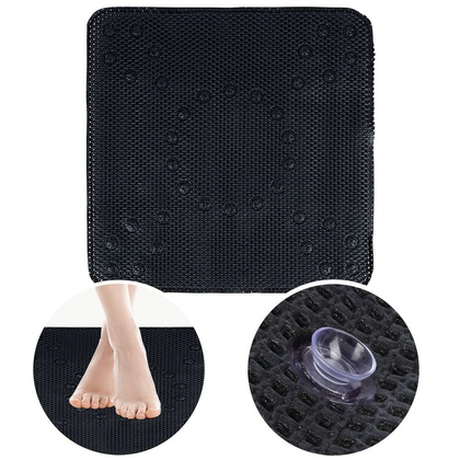 Mata antypoślizgowa pod prysznic czarna 53x53 cm