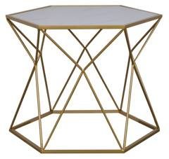 Stolik geometryczny a'la marmur ze złotymi nogami*