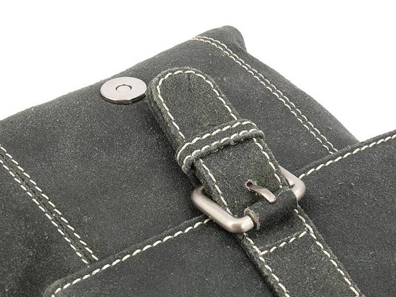 BH-322 NEBRASKA Torba na ramię skórzana Szara