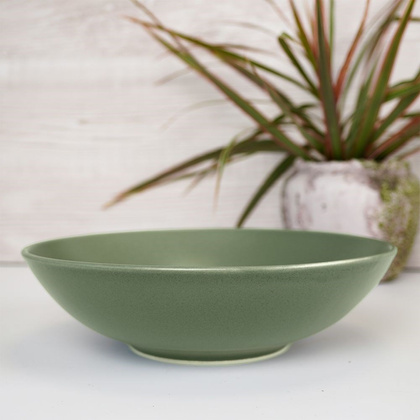 Talerz obiadowy głęboki ceramiczny na zupę do zupy zielony ALFA 20,5 cm 900 ml