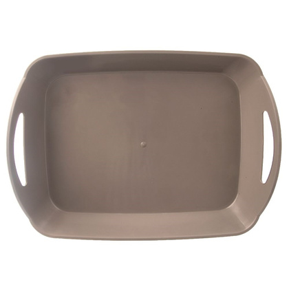 Taca kuchenna do serwowania z uchwytami głęboka szara 43,5x31,5x9 cm