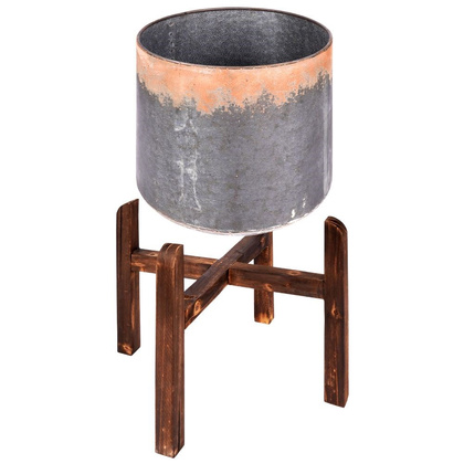 Osłonka na doniczkę na stojaku stalowa 32x40 cm