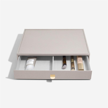 Organizer na kosmetyki Stackers supersize taupe z szufladą z podziałką