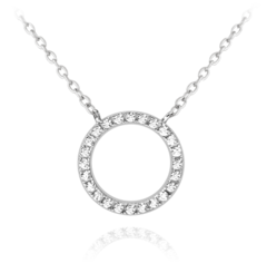 MINET Naszyjnik srebrny KRĄG z białymi cyrkoniami