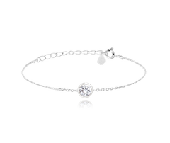 MINET Srebrna bransoletka z białą cyrkonią