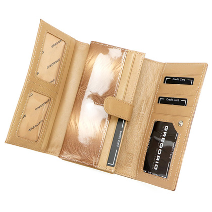 Duży portfel damski skórzany PELLUCCI FF-102 Brązowy