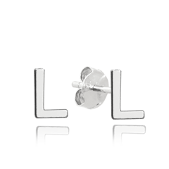 MINET Srebrne kolczyki litera "L"