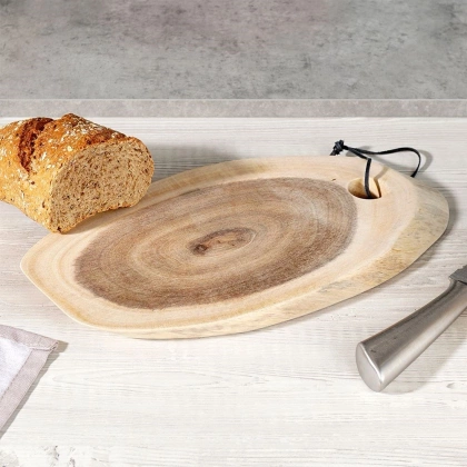 Deska kuchenna do krojenia serwowania talerz drewniany taca naturalna 34x16 cm