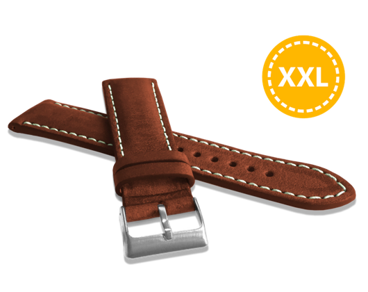 LAVVU XXL Naturalnie barwiony brązowy pasek NATURE ze skóry Top Grain - 22 XXL