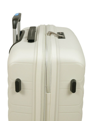 Walizka DIELLE 100 4k 66cm średnia biała PP z poszerzeniem