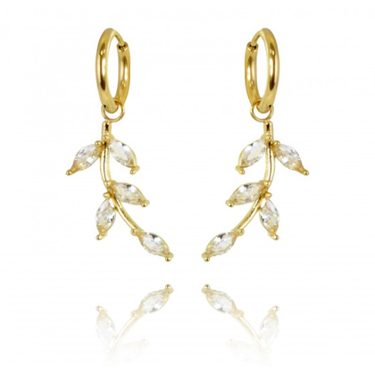 Kolczyki ze stali szlachetnej pozłacanej 14k złotem KST2956