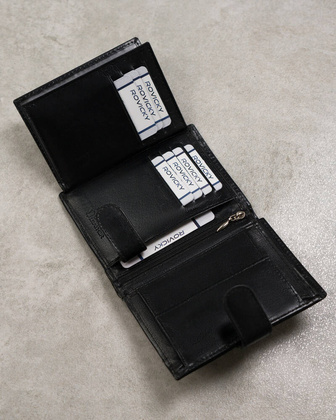 Duzy skorzany portfel meski z systemem RFID Protect