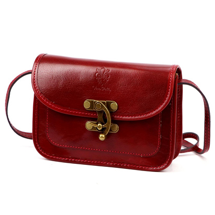 Skórzana torebka damska Florence 57 Ciemna czerwień