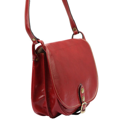 Skórzana torebka, listonoszka 8863 brąz 