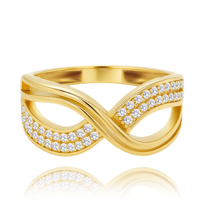 MINET Luksusowy pierścionek z białymi cyrkoniami Au 585/1000 rozm. 17 - 2,80g