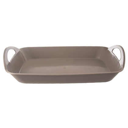 Taca kuchenna do serwowania z uchwytami głęboka szara 43,5x31,5x9 cm