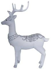 Figurka renifer stojący srebrny