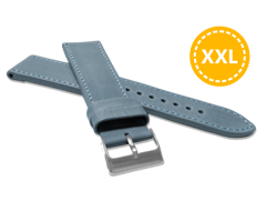 LAVVU XXL Szyty granatowy pasek SPORT z luksusowej skóry Top Grain - 22 XXL