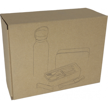 Zestaw lunch box ze sztućcami i butelka termiczna 500 ml