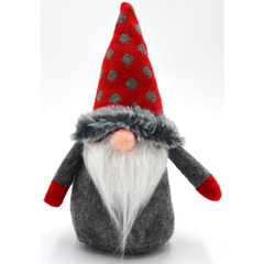 Mikołajek dekoracyjny z workiem na prezent 20 cm czerwony