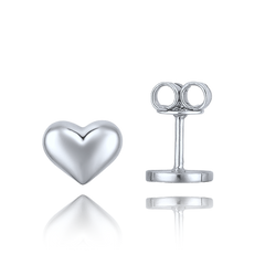 MINET Eleganckie kolczyki z białego złota serca Au 585/1000 0,95g