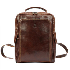 Duży plecak z włoskiej, naturalnej skóry licowej