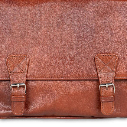 Skórzana listonoszka męska torba na ramię laptopa brązowa - Pavone Nero Lukka 2324 BR