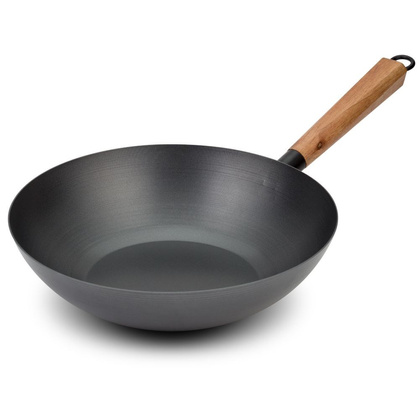 Patelnia wok kantoński stalowy chiński głęboki 30 cm