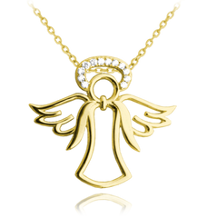 MINET Naszyjnik srebrny pozłacany ANIOŁ