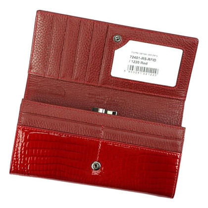 Portfel damski skórzany PELLUCCI 72401-RS RFID Czerwony