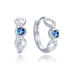 MINET Eleganckie kolczyki srebrne z niebieskimi cyrkoniami