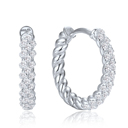 MINET Eleganckie srebrne kolczyki z cyrkoniami