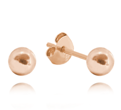 MINET Kolczyki srebrne rosegold KULKI 5 mm