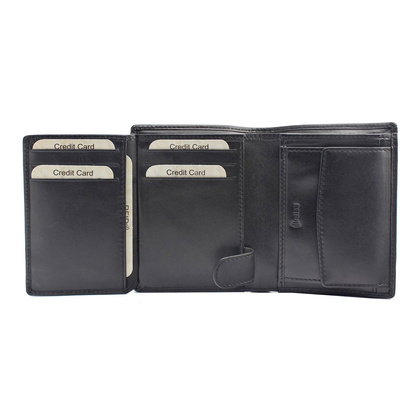 Skórzany męski portfel EL FORREST 889/A-67 RFID czarny