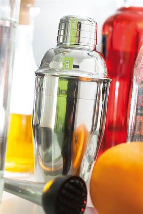 Shaker do koktajli HAPPY HOUR, srebrny