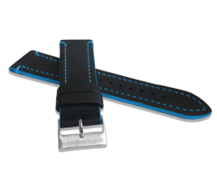 LAVVU Granatowy szyty pasek TAILOR z luksusowej skóry Top Grain - 24