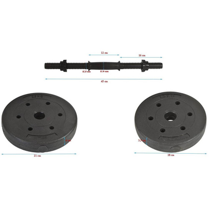 Hantla kompozytowa 16 kg ( 2x8 kg ) Eb Fit